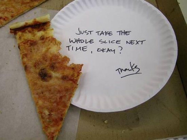 The victim of lunch theft that's essentially just inviting you to steal his lunch.